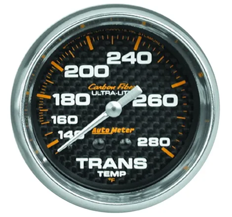 Autometer Ultra-Lite Carbon Fiber 2-5/8in Transmission Temp 140-280 Deg F