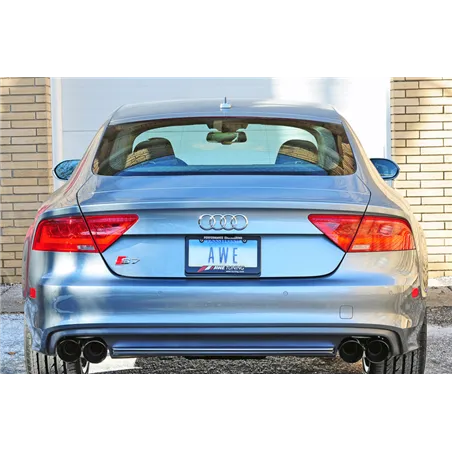 AWE Tuning Audi C7 / C7.5 S7 4.0T Touring Edition Exhaust - Diamond Black Tips