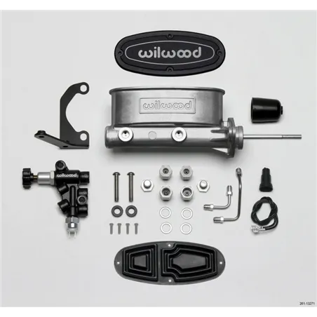 Wilwood HV Tandem M/C Kit w L/H Bracket & Prop Valve - 7/8in Bore-W/Pushrod