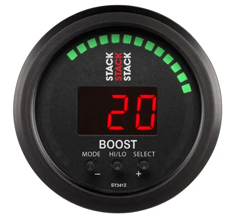 Autometer Stack 52mm -1 to +2 Bar (-30INHG to +30 PSI) Boost Controller - Black