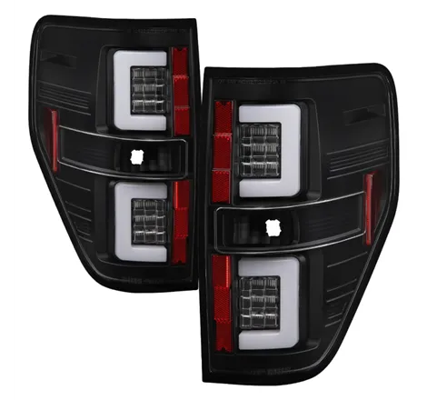 Spyder 09-14 Ford F150 V2 Light Bar LED Tail Lights - Black (ALT-YD-FF15009V2-LBLED-BK)