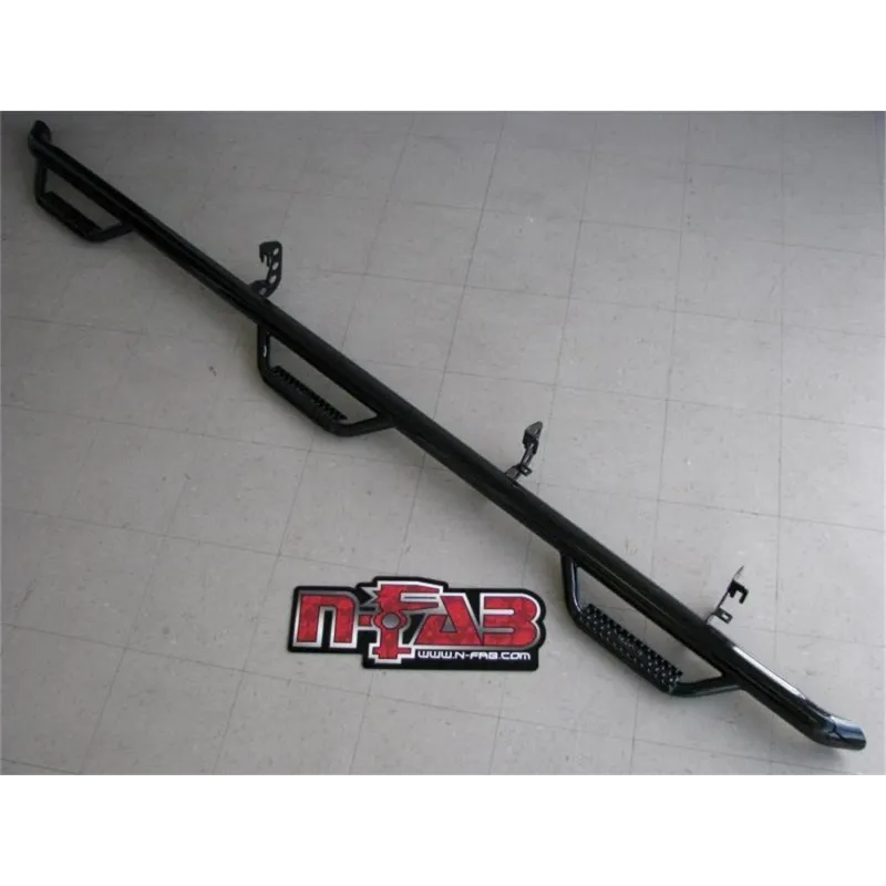 N-Fab Nerf Step 87-97 Ford F-250/350 Crew Cab 6.75ft Bed - Gloss Black - Bed Access - 3in