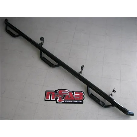 N-Fab Nerf Step 87-97 Ford F-250/350 Crew Cab 6.75ft Bed - Gloss Black - Bed Access - 3in