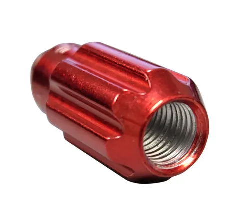 NRG 500 Series M12 X 1.5 Bullet Shape Steel Lug Nut Set - 21 Pc w/Lock Key - Red