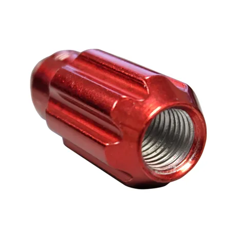 NRG 500 Series M12 X 1.5 Bullet Shape Steel Lug Nut Set - 21 Pc w/Lock Key - Red