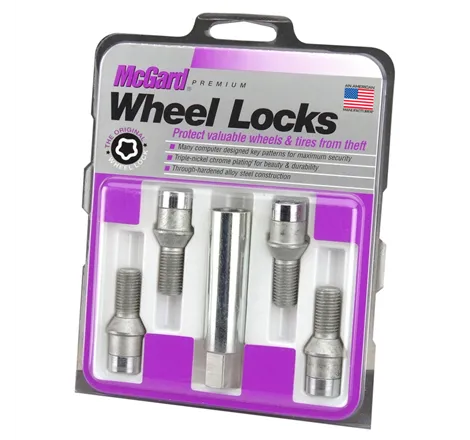 McGard Wheel Lock Bolt Set - 4pk. (Tuner / Cone Seat) M12X1.5 / 17mm Hex / 22.4mm Shank L. - Chrome