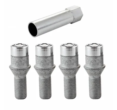 McGard Wheel Lock Bolt Set - 4pk. (Tuner / Cone Seat) M12X1.5 / 17mm Hex / 22.4mm Shank L. - Chrome