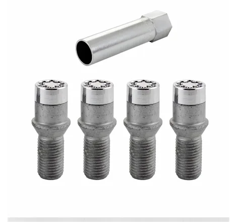 McGard Wheel Lock Bolt Set - 4pk. (Tuner / Cone Seat) M14X1.5 / 17mm Hex / 28.6mm Shank L. - Chrome