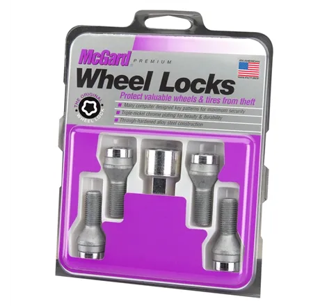 McGard Wheel Lock Bolt Set - 4pk. (Cone Seat) M12X1.25 / 19mm Hex / 25.6mm Shank Length - Chrome