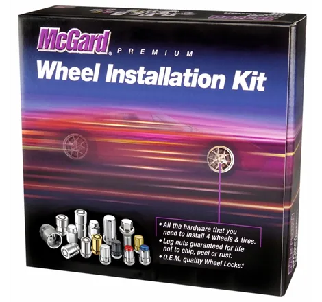 McGard 5 Lug Hex Install Kit w/Locks (Cone Seat Nut / Bulge) 1/2-20 / 3/4 Hex / 1.45in. L - Chrome