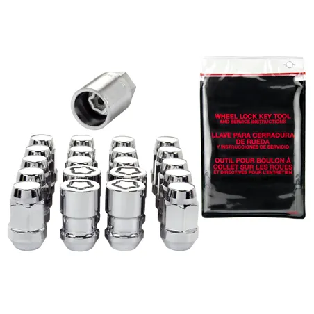 McGard 5 Lug Hex Install Kit w/Locks (Cone Seat Nut / Bulge) 1/2-20 / 3/4 Hex / 1.45in. L - Chrome