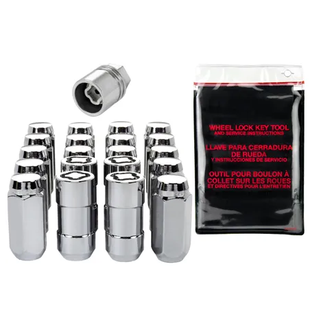 McGard 5 Lug Hex Install Kit w/Locks (Cone Seat Nut) M12X1.75 / 13/16 Hex / 1.815in. L - Chrome