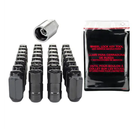 McGard 8 Lug Hex Install Kit w/Locks (Cone Seat Nut) M14X1.5 / 22mm Hex / 1.945in. Length - Black