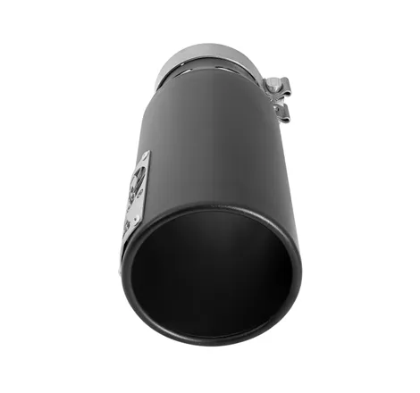 aFe SATURN 4S 4in SS Intercooled Exhaust Tip - Black 4in In x 5in Out x 12in L Bolt-On