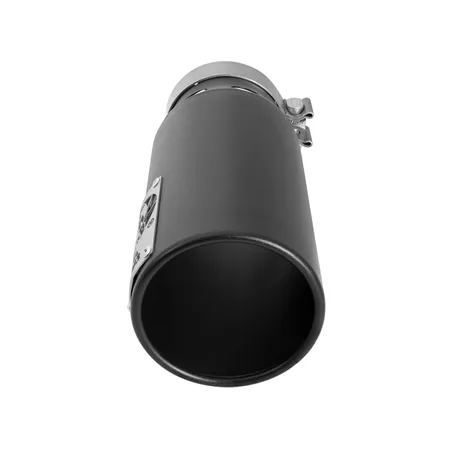 aFe SATURN 4S 4in SS Intercooled Exhaust Tip - Black 4in In x 5in Out x 12in L Bolt-On