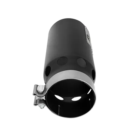 aFe SATURN 4S 4in SS Intercooled Exhaust Tip - Black 4in In x 5in Out x 12in L Bolt-On