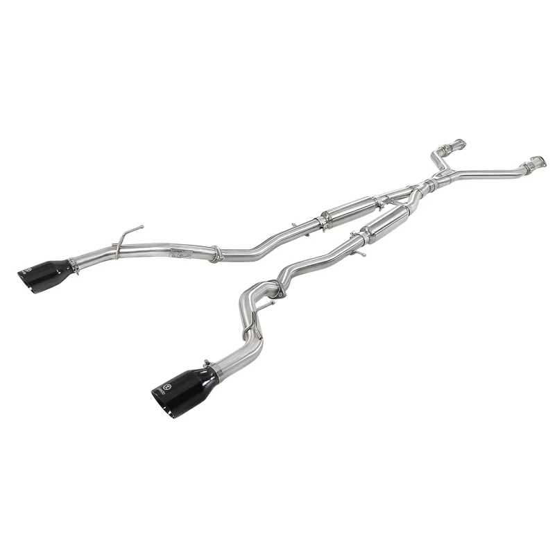 aFe Takeda 2.5in 304 SS Cat-Back Exhaust System w/ Black Tips 16-18 Infiniti Q50 V6-3.0L (tt)