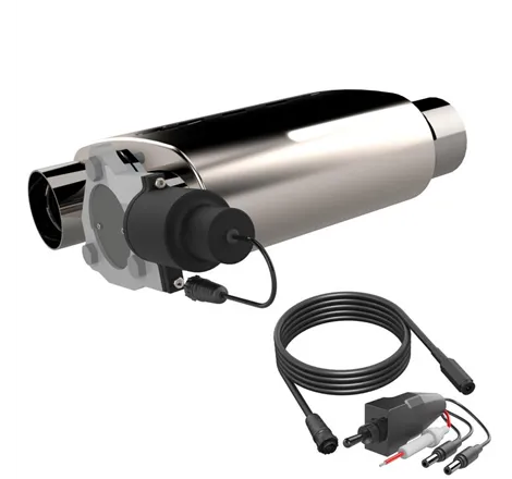 QTP 3in Weld-On 304SS Screamer Muffler Short Case w/Bolt-On QTEC Electric Cutout