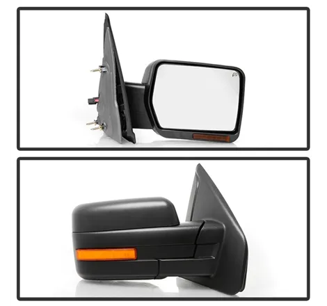 xTune 07-14 Ford F-150 Heated Amber Seq LED Signal OEM Pwr Mirrors (Pair) (MIR-03FF07-G2-PW-RAM-SET)