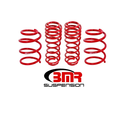 BMR 05-14 S197 Mustang GT Handling Version Lowering Springs (Set Of 4) - Red