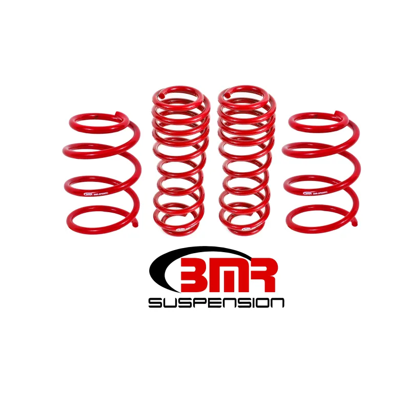 BMR 05-14 S197 Mustang GT Handling Version Lowering Springs (Set Of 4) - Red