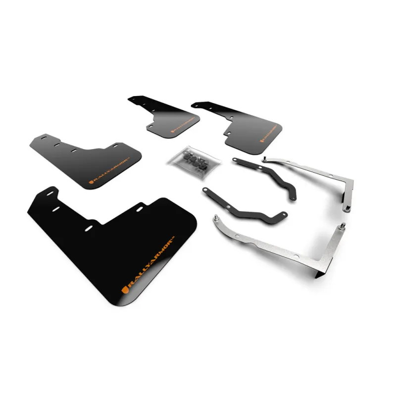 Rally Armor 18-23 Subaru Crosstrek Black UR Mud Flap w/Orange Logo