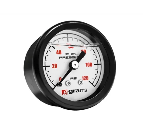 Grams Performance Universal 0-120 PSI Fuel Pressure Guage - White Face