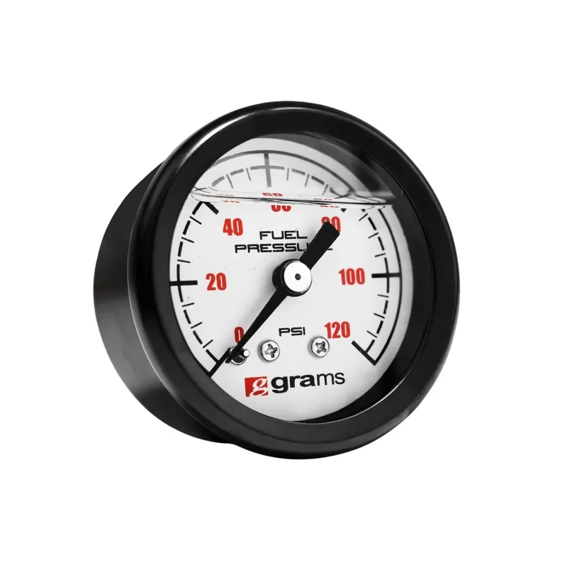 Grams Performance Universal 0-120 PSI Fuel Pressure Guage - White Face