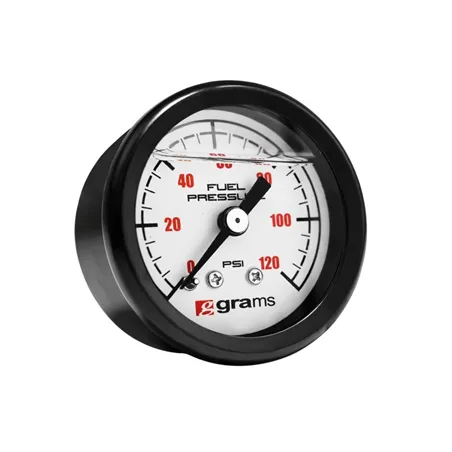 Grams Performance Universal 0-120 PSI Fuel Pressure Guage - White Face