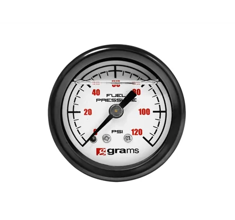 Grams Performance Universal 0-120 PSI Fuel Pressure Guage - White Face