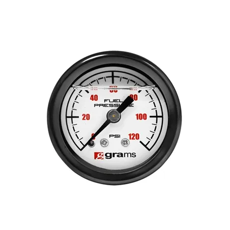 Grams Performance Universal 0-120 PSI Fuel Pressure Guage - White Face