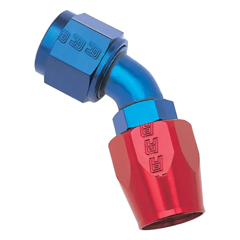 Russell Performance -12 AN Red/Blue 45 Degree Full Flow Hose End