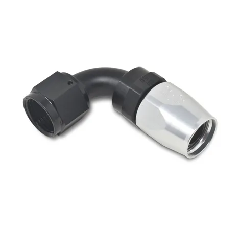 Russell Performance -12 AN Black/Silver 90 Degree Full Flow Hose End