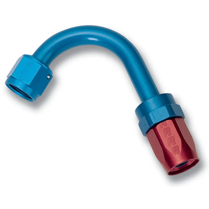 Russell Performance -6 AN Red/Blue 120 Degree Full Flow Swivel Hose End (With 1in Radius)