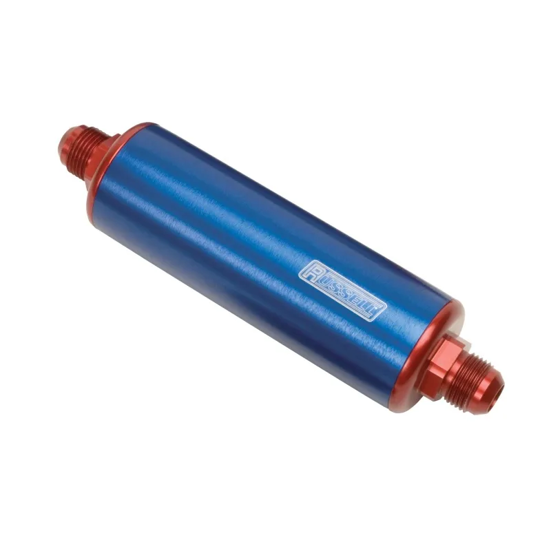 Russell Performance Red/Blue Anodized Aluminum (8-1/4in Length -10 male inlet/outlet)