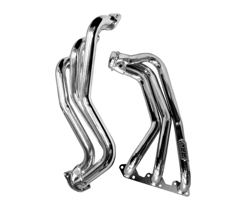 BBK 07-11 Jeep 3.8 V6 Long Tube Exhaust Headers And Y Pipe And Converters - 1-5/8 Silver Ceramic