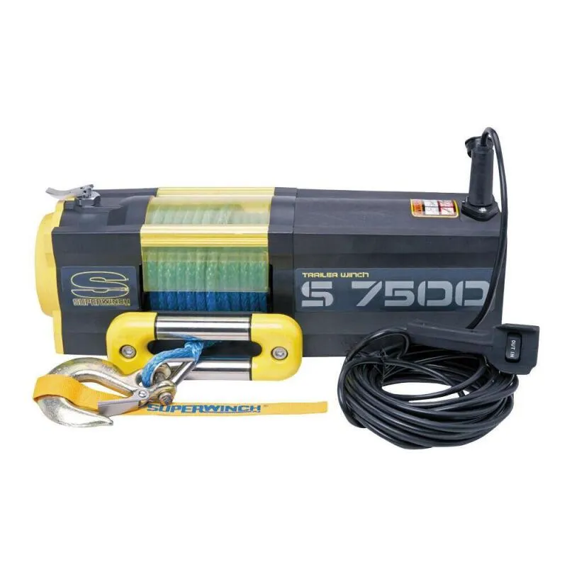 Superwinch 7500 LBS 12V DC 5/16in x 54ft Synthetic Rope S7500 Winch