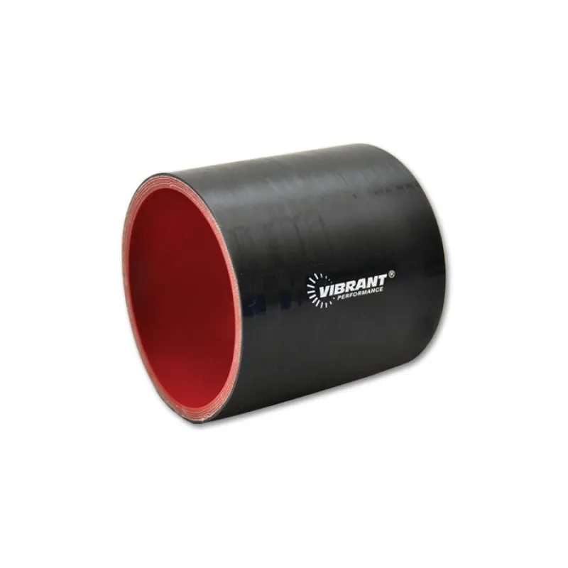 Vibrant 2-3/8in I.D. x 3in Long Gloss Black Silicone Hose Coupling