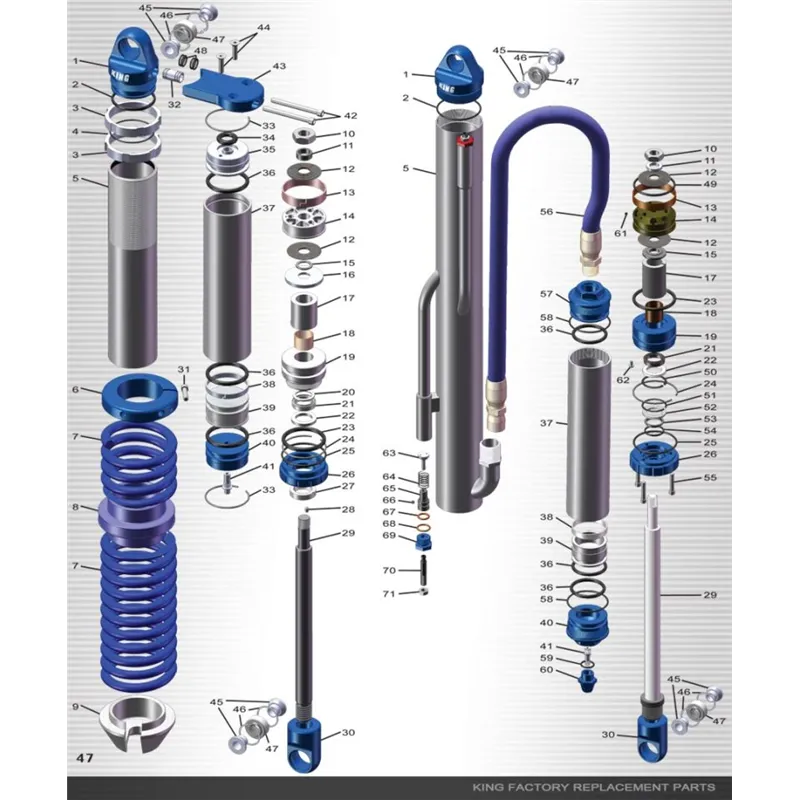 King Shocks Smooth Res Assembly 2.0 PR 12in Long 2.0in OD Snap Ring Groove Both Ends