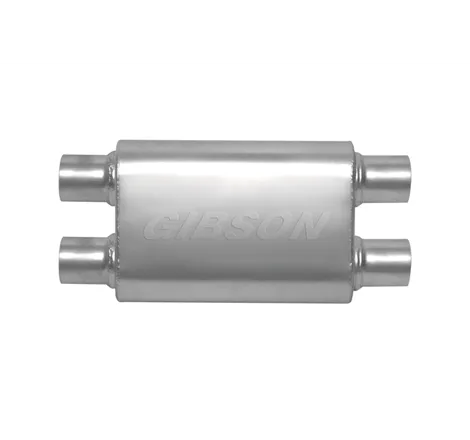 Gibson CFT Superflow Dual/Dual Oval Muffler - 4x9x18in/2.5in Inlet/2.5in Outlet - Stainless