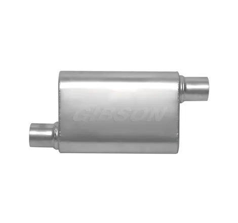 Gibson CFT Superflow Offset/Offset Oval Muffler - 4x9x13in/2.25in Inlet/2.25in Outlet - Stainless