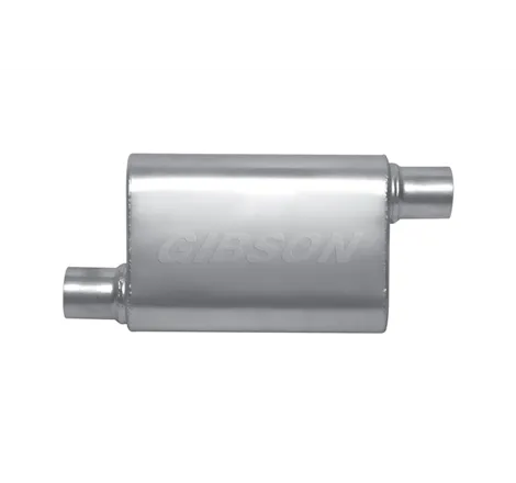 Gibson MWA Superflow Offset/Offset Oval Muffler - 4x9x14in/2.25in Inlet/2.25in Outlet - Stainless