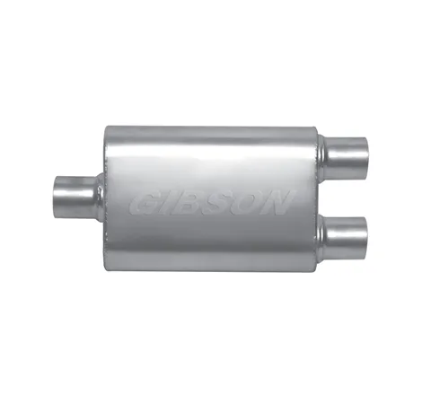 Gibson MWA Superflow Center/Dual Oval Muffler - 4x9x14in/3in Inlet/3in Outlet - Stainless