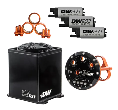 DeatschWerks 5.5L Modular Surge Tank Includes 3 DW200 Fuel Pumps