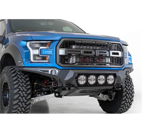 Addictive Desert Designs 17-20 Ford F-150 Raptor Bomber Front Bumper w/ 4 Rigid 360 6in Round Mounts