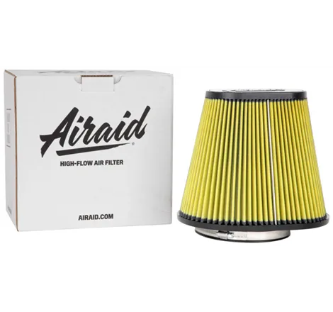 Airaid Universal Air Filter - Cone 6in FLG x 10-3/4x7-3/4in B x 7x4in T x 9in H - Synthaflow