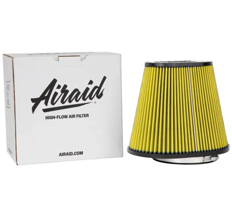 Airaid Universal Air Filter - Cone 6in FLG x 10-3/4x7-3/4in B x 7-1/4x4-3/4in T x 9in H Synthaflow