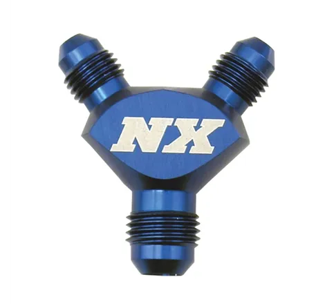 Nitrous Express 6AN x 6AN x 6AN Billet Pure-Flo Y Fitting - Blue