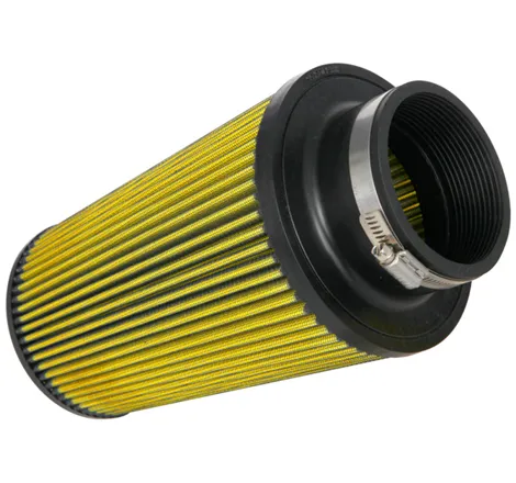 Airaid Universal Air Filter - Cone 3-1/2in Flange x 6in Base x 4-5/8in Top x 9in Height - Synthaflow