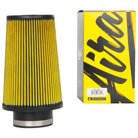 Airaid Universal Air Filter - Cone 3-1/2in Flange x 6in Base x 4-5/8in Top x 9in Height - Synthaflow